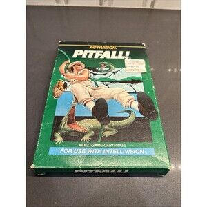 Pitfall! Intellivision Game Cartridge In Box With Overlay